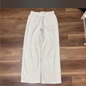 Fabletics Light Gray Wide-Leg Sweatpants